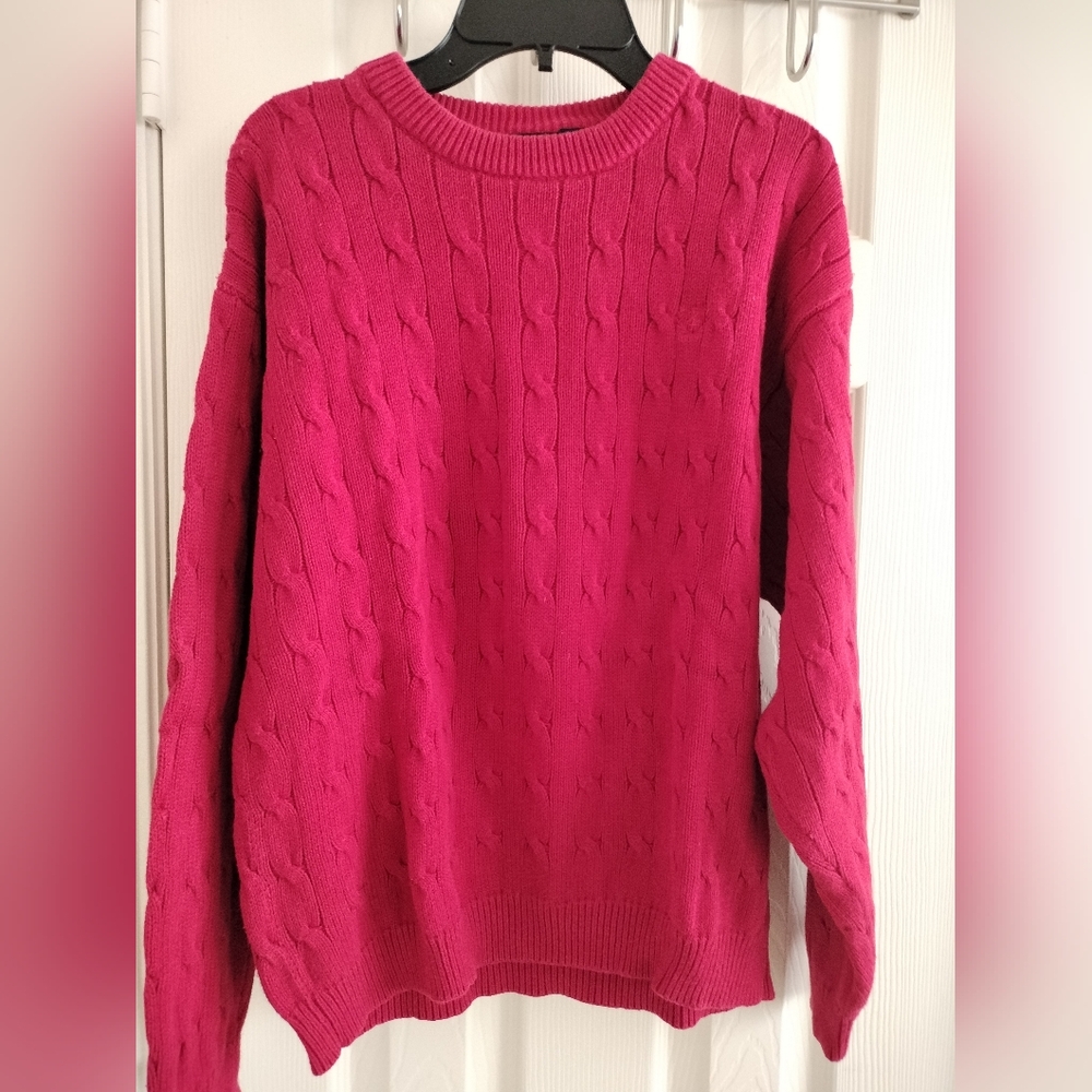Cozy Red Izod Cable Knit Sweater